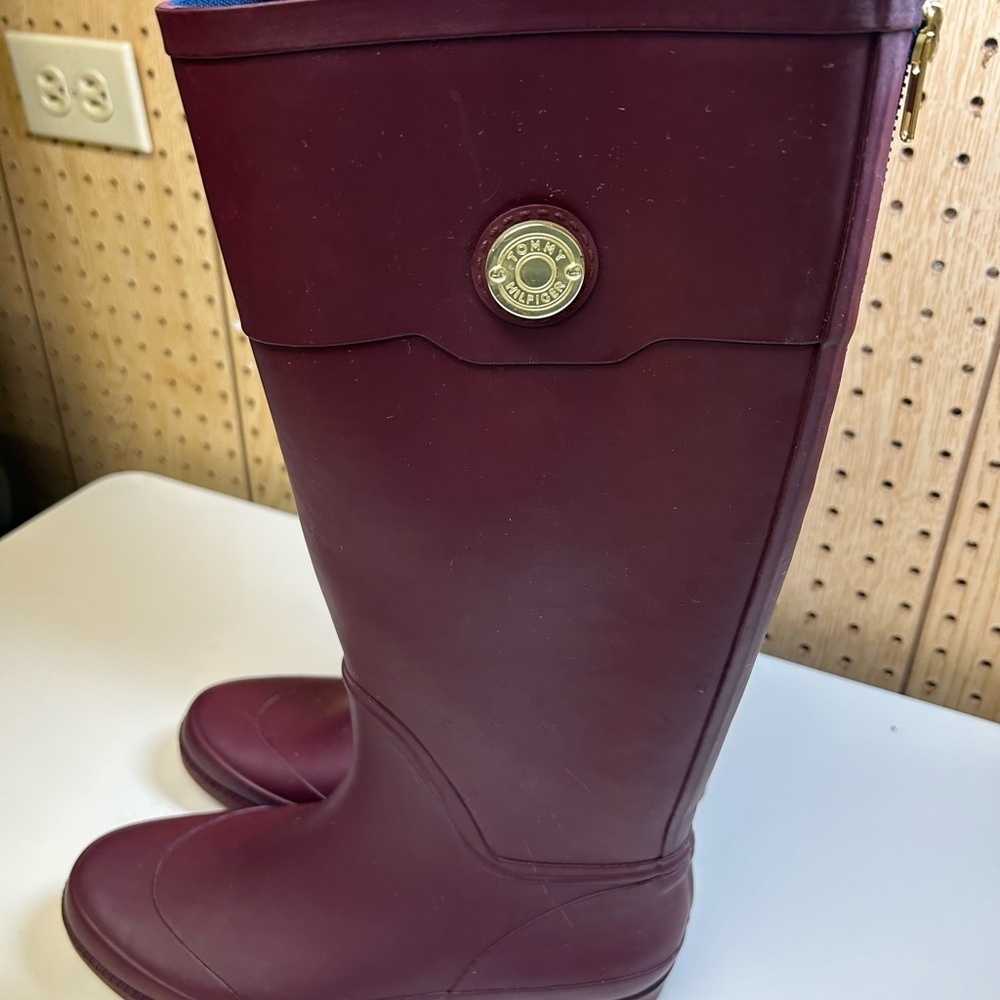 Tommy Hilfiger Calipso Burgundy  Rubber Boots